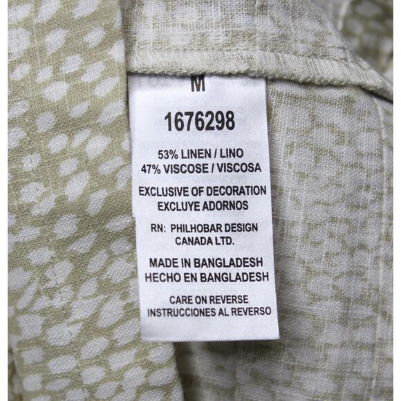 Original Nicole Miller Linen Blend Short Sleeve Pleated A-Line Shift Dress Sz M - Picture 10 of 10